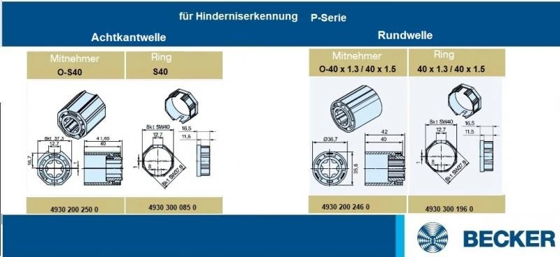 Becker - Sonnenschutzantrieb ZIP, P5-30-C18 Plus mit integriertem bidirektionalem Funkempfänger