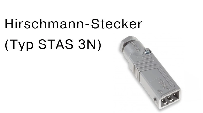 Becker - Hirschmannstecker (Typ STAS 3N) , Zum Anschlissen einen Antriebs mit Hirschmannkupplung