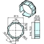 Adapterset für Achtkatwelle SM70  ,für Rohrmotoren Becker Baureihe L Serie