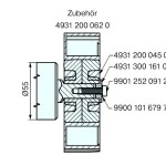 Adapterset für Achtkatwelle SW 125 ,für Rohrmotoren Becker Baureihe L Serie