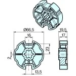 Adapterset für Nutwelle Forjas 70 für Rohrmotoren Becker Baureihe R Serie