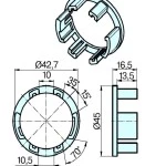 Adapterset für Profilwelle ZF45x0,5 für Rohrmotoren Becker Baureihe P Serie