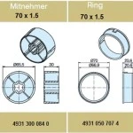 Adapterset für Rundrohr 70 x 1.5 ,für Rohrmotoren Becker Baureihe L Serie 