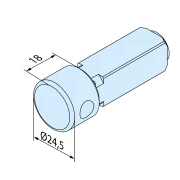 Anschlussteil - Steckzapfen-L 3/25 rund, d = 25 mm für Becker Rohrmotoren  Baureihe L44 bis L120