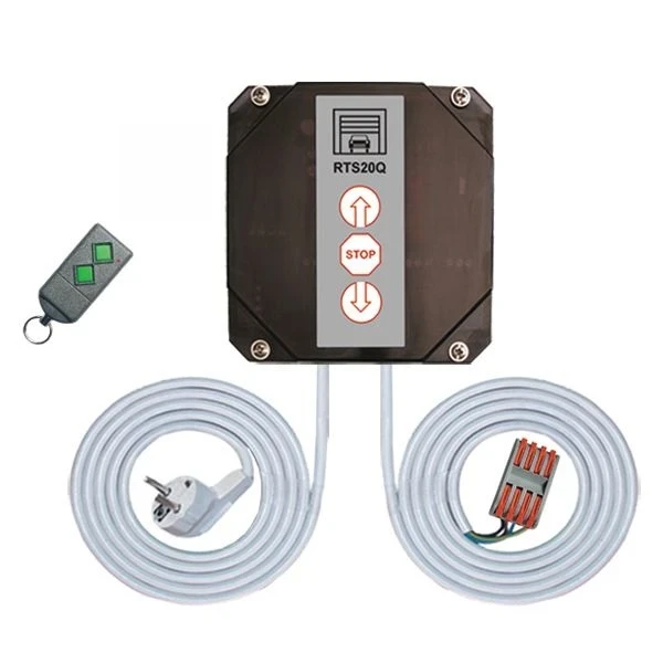 WTS - Rolltorsteuerung mit Funk, 868 MHz, für Rohrantriebe, mit 2-Kanal Handsender, anschlussfertig mit 2,0 m Netz-/Motorkabel